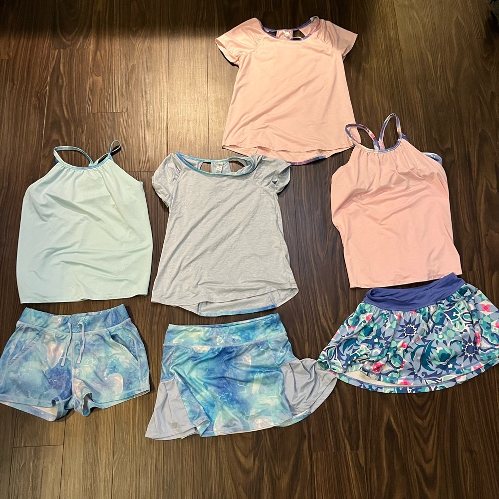 Athletic Bundle 7 pieces for $50! Girls Size 10/12 - 90 Degrees/1 skirt is GymGo